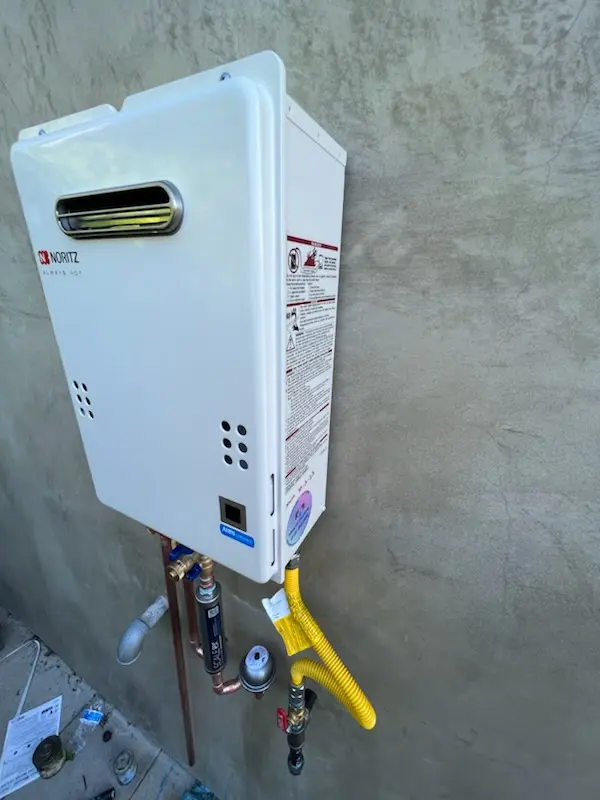 Tankless water heater installation for Harder homes